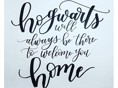 Hogwarts is my home brush lettering hand lettering harry potter tombow tombow dual brush pen tombow fudenosuke