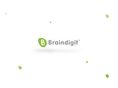 Braindigit logo brain braindigit digit green grey