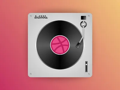Hello Dribbble! debut design icon illustration music vector vinyl