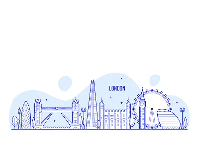 London skyline architecture blue building city cityscape england euope line linear london skyline street