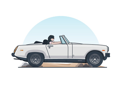 Cruising car convertible desert driving sunday drive woman