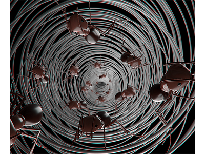 ants 3d abstract alperdurmaz animal animation ant art black dark design vortex