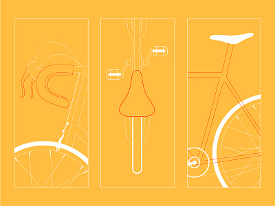 Illustration bike flat design gearing icons kit line art outline illustration vector wheel