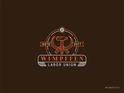 Wimpffen Logo Design hammer laborday laborlogo lineart logo union wimpffen
