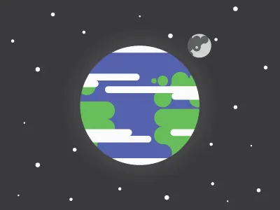 The Pale Blue Dot earth illustration moon space