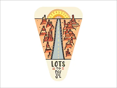 Lots To See drawing hand drawn hand type hand typography illustration monument valley road trip sketch typography