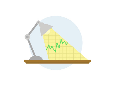 "Working Late nights just to keep on the lights" data desk graph lamp light