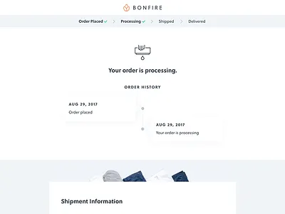 Order tracking order status processing shipping tracking ui