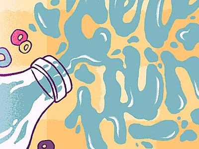 Cereal Hunters - Poster breakfast cereal design donut illustration madrid milk poster typography