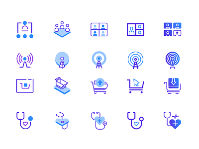 Icon exploration duotone gradient iconography icons isometric