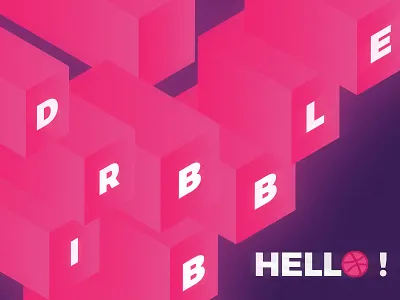 Dribbble debut dribbble geometric hello illustrator isometric light noise start