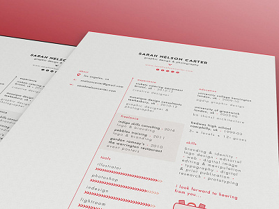 Sarah Nelson Carter | Resume 2015 creative cv design graphics illustration print resume