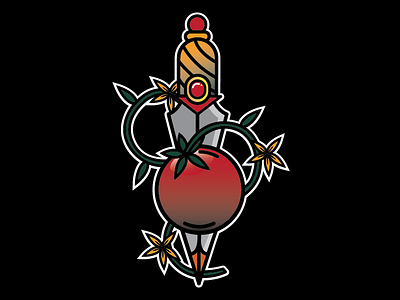 Tomato Sticker graphic knife sticker tattoo tomato