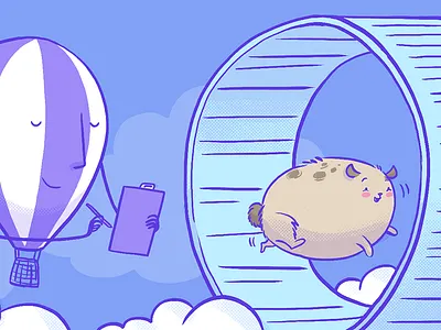 Run run run! artwork cute drawing graphic hamster line organic website