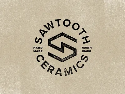 Sawtooth Ceramics Final branding ceramics hand icon idaho logo made north sawtooth stamp