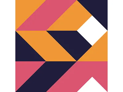 Geometric Poster Series 4, Poster 3 blue colorful geometry graphic design illustration modern orange pink playful poster print design square
