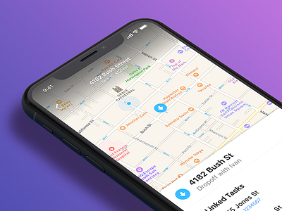 Onfleet iPhone X Tuning delivery ios iphone x logistics map