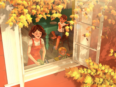 Autumn autumn c4d fall illustration kitchen