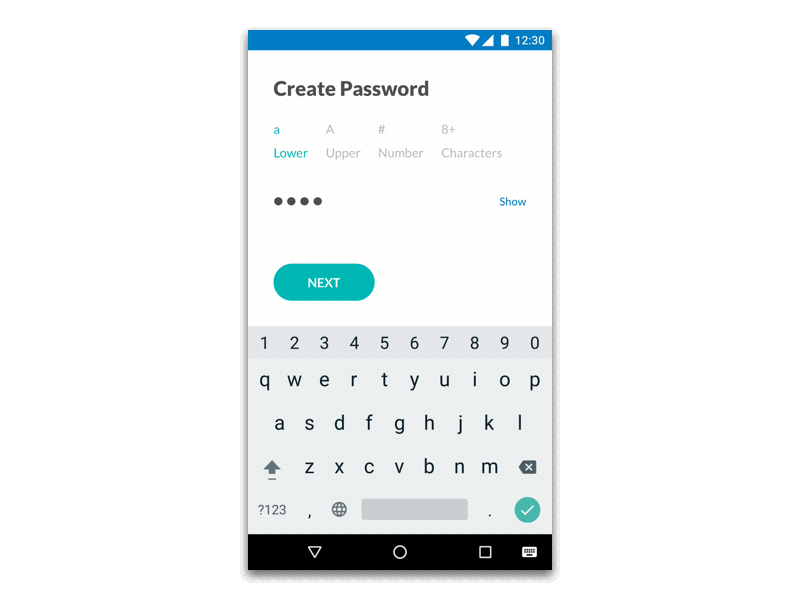 Create Password create password form interaction ixd mobile mobile ui mobile ux password principle rule ui ux