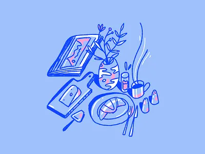 Weekend breakfast astropad brush character female illustration illustrator ipad ipadpro procreate scene texture vector