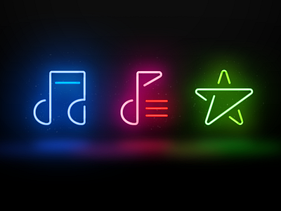 Neon Music Icon color creatures icon icon set line line icon music neon star