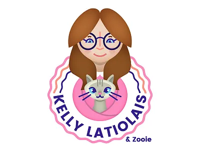 Best Buds Icon best friends cat face glasses gradients hair icon kitty personal branding pet siamese cat