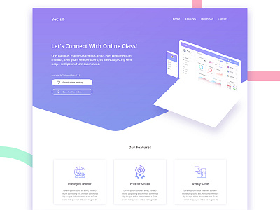 Be Class Website app clean dashboard desktop gradient illustration landing page mobile mockup popular ui ux website