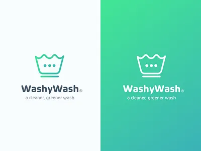 Washywash Logo app concept green laundry logo mobile symbol washingmachine washsymbol washywash