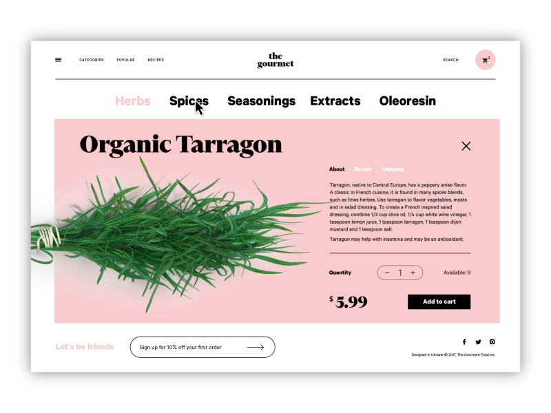 The Gourmet Website Interactions animation design e commerce interaction motion. food ui ux web design website