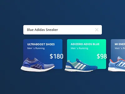 Search Result UI adidas blue commerce design result search shop sneaker ui
