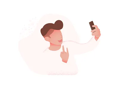 Selfie character gradient icon illustration metal people selfie vectober vectoberina vectoberina2017 vector