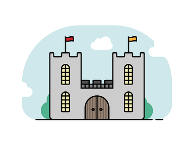 Castle black castle clouds grey illustration illustrator minimal old s0apii sky