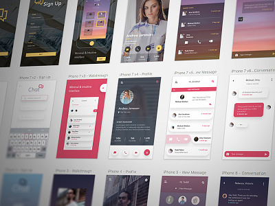 Free Chat UI Kit chat clean ui free messaging messaging app sketch ui design ui kit