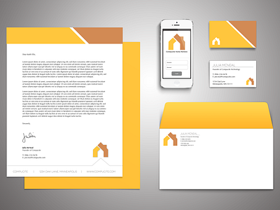 Compucite Stationery set app business card envelope letterhead stationery