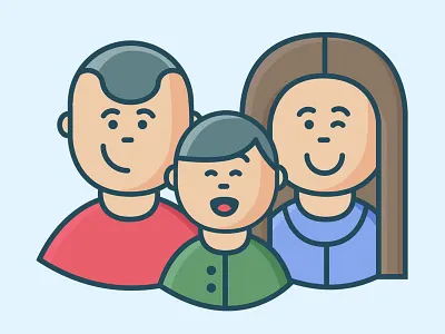 Happy Family dad drawing family kid lineart liquid mom sketch