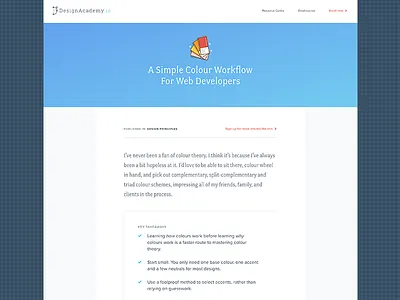 Design Academy Blog - A simple colour workflow for developers article blog colour design academy