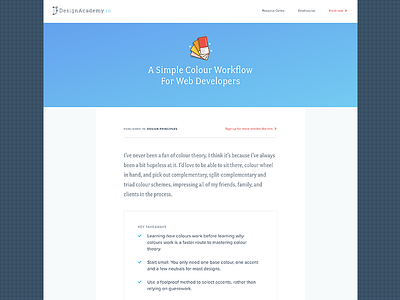 Design Academy Blog - A simple colour workflow for developers article blog colour design academy