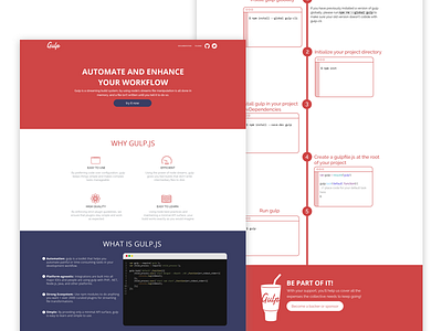 Gulp - Website redesign design flat gulp interface landing page redesign site ui ux web