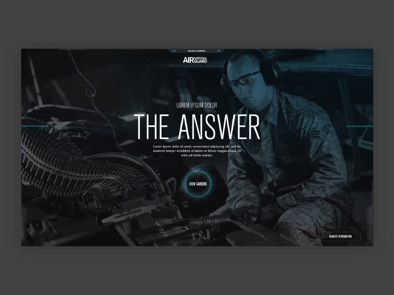 Air National Guard: Career Finder Concept - Home Screen & Search