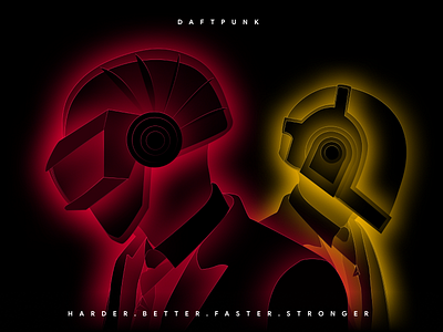 Daftpunk daftpunk electronic gradient music neon red yellow