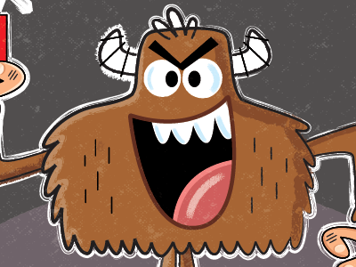 MONSTER characterdesign illustration jonathanmiller kidsbooks kidslitart kidsstickers millertoons monsters textures