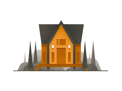 Dark house architecture house little littlearchitecture mountains texture tree