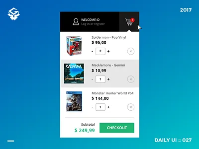 Dropdown | #dailyui #027 027 cart dailyui dropdown illustrator menu shop web