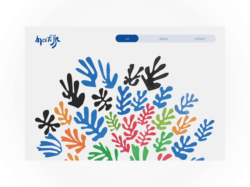 Matisse* art contact form dailyui landing page matisse ui user profile ux