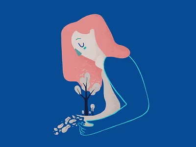 Autumn autumn character girl illustration leafs trees