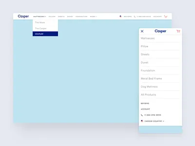 Casper Navigation casper nav navigation ui ux web