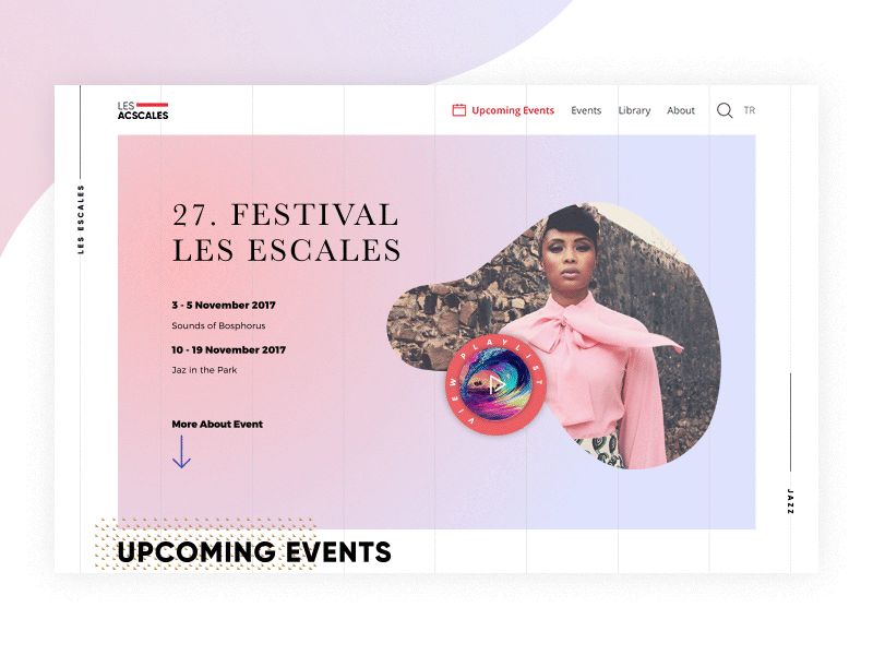 Event Hero colorful exploration gradient hero header landing page mockup