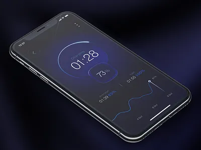 Battery Saver App app battery life battery saver ios iphone x luxury mobile app silk ui design