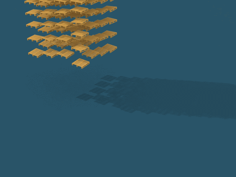 Pallets 3d animation color gif graphic lowpoly modeling mograph motion number pallets wood