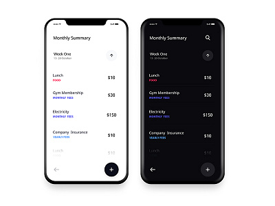 Expense Tracker App UI Design app bank banking card expense finance ios mobile money simple ui wallet